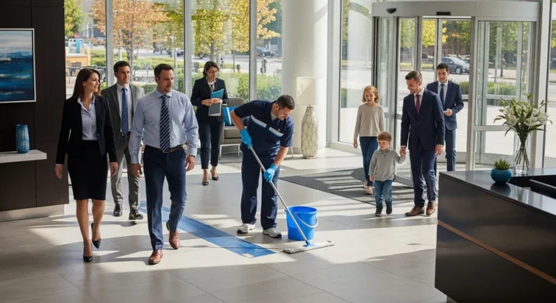 cleanliness in high traffic buildings